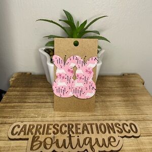 Handmade Pink Bunny Earrings